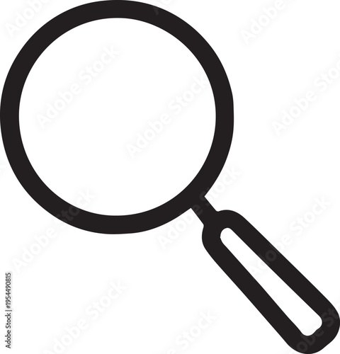 Magnifier Search Tool Bold Outline Illustration On White Background