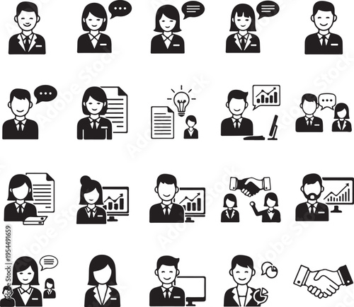 Icon set business people