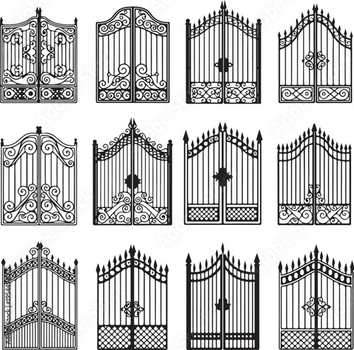 Iron gate line art set