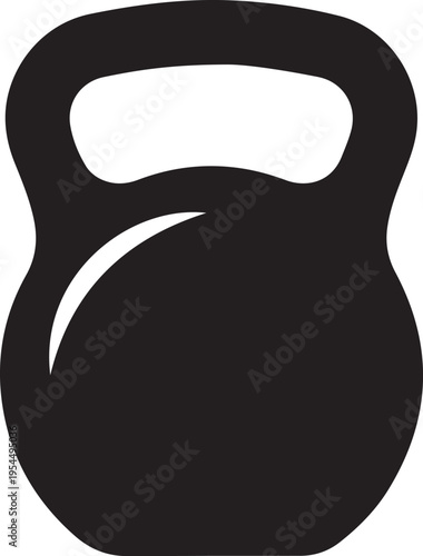 Kettlebell or girya weight training equipment flat vector icon for exercise apps and websites