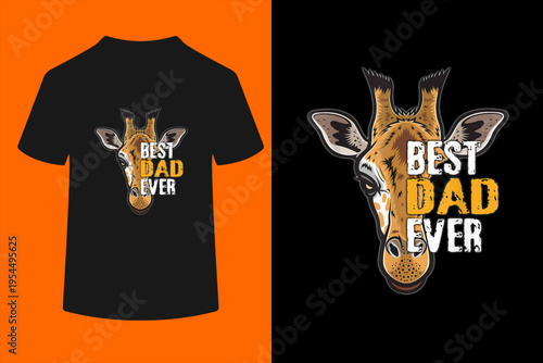Принти на полотні Giraffe shirt for father, Giraffe shirt for father birthday T-Shirt