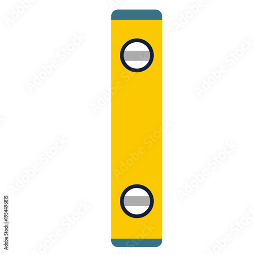 Yellow spirit level icon for construction, labor day, measurement tools, building accuracy, skilled trades, professional equipment, alignment work, and precision craftsmanship.