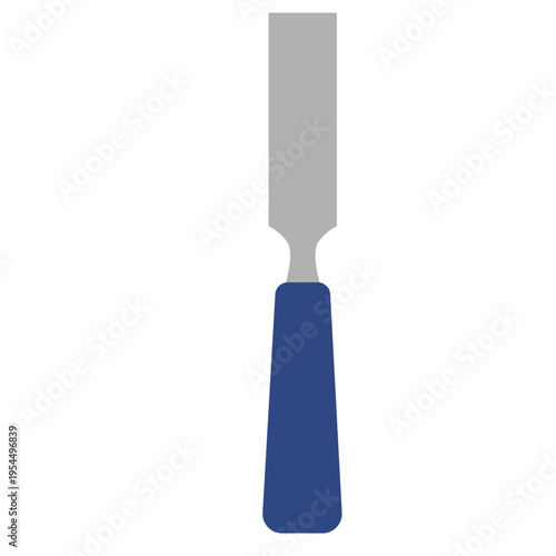 Blue chisel icon for woodworking, labor day, carpentry tools, carving, skilled trades, construction work, professional craftsmanship, and building projects.