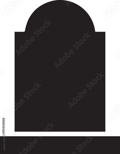 Gravestone vector silhouette illustration line art isolated on transparent background