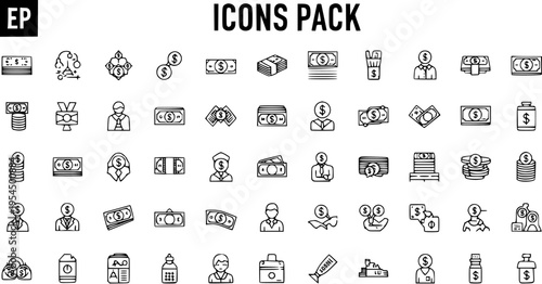 Money and Finance Icons Pack: Business, Currency, Investment, and Payment Symbols