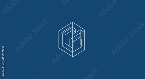 Abstract Geometric Hexagon Outline Design Element.