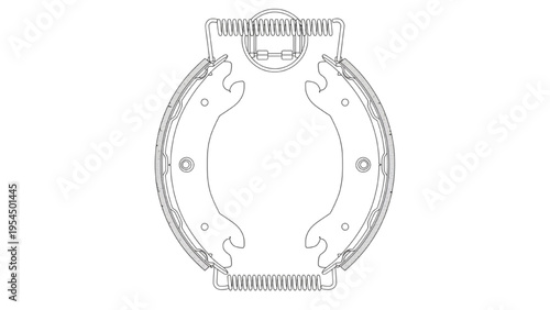 Brake shoe mechanism, drum brake technical diagram