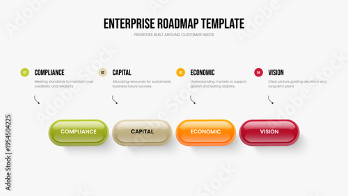 Digital Report 4 Option Diagram Frame Layout. Visual Development Slide Template Vector Illustration. Market Visualization Four Element Infographic Presentation Design.
