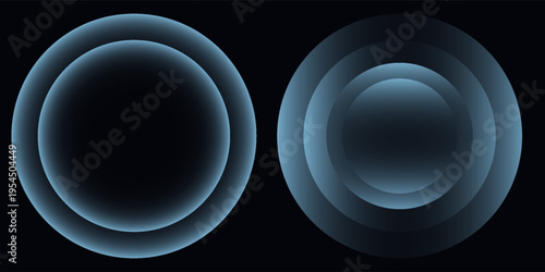 Sound wave. Signal concentric circle. Round light effect. Wifi range. Radio station signal. Water ripple with circle waves. A place or a painful point. Radar screen. Vector effect.