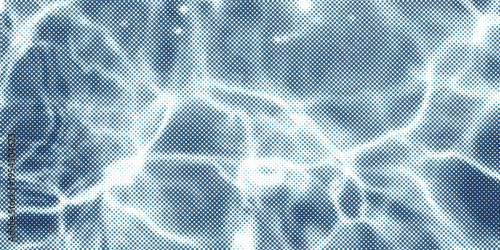 Blue and white water ripples light surface overlay background. 3d clear ocean surface pattern with reflection effect backdrop. Marble desaturated texture.