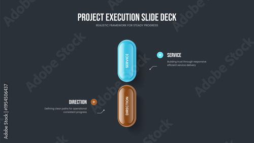 Market Profile Presentation Design Vector Illustration. Advertising Development Two Option Infographic Slideshow Layout. Digital Proposal 2 Element Diagram Frame Template.