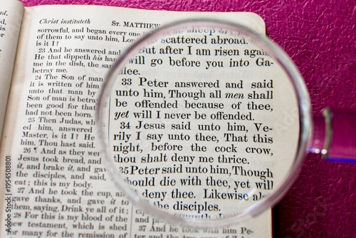 Принти на полотні Words from the pages of the holy Christian bible verse Matthew 26:34