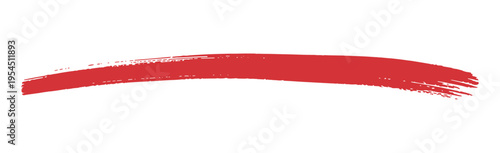 Red brush underline element, underline grunge shape isolated