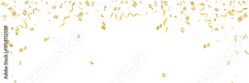 Golden Confetti Falling, Celebration Background, transparent png