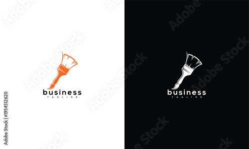 Textured Paint Brush Business Logo Design Concept
