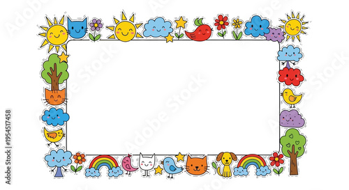 Colorful Cartoon Picture Frame.