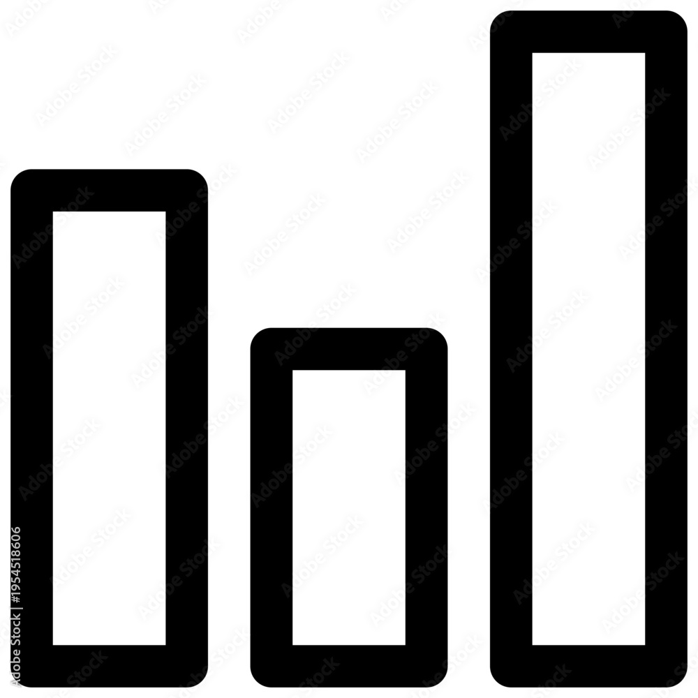Fototapeta premium Basic column chart. Editable stroke vector icon.