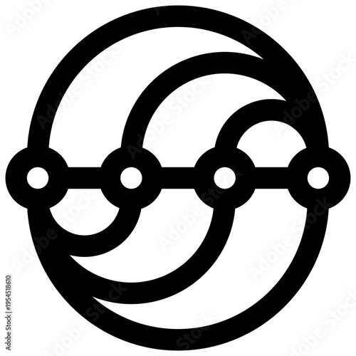 Arc diagram. Editable stroke vector icon.