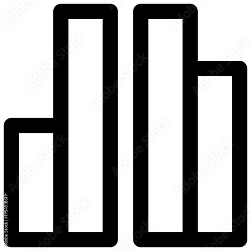 Clustered column chart. Editable stroke vector icon.