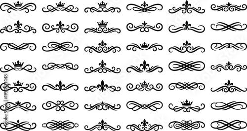 Fotografie Elegant vintage swirl ornament collection