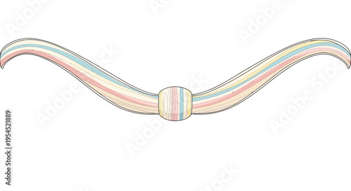 Colorful striped curved cable connector.
