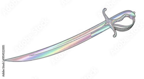 Iridescent fantasy sword with hilt.
