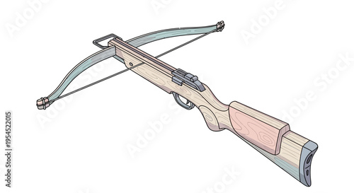 Crossbow with stock and trigger.