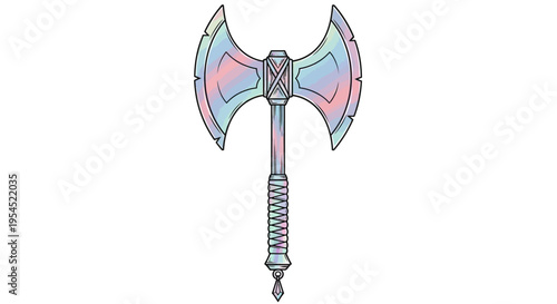 Viking Axe with Colorful Handle.