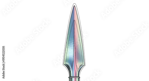 Iridescent Metallic Bullet Shaped Object Closeup.