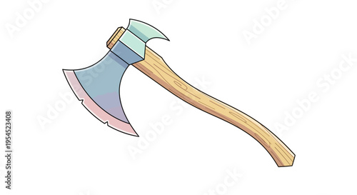 Axe with wooden handle and blade.