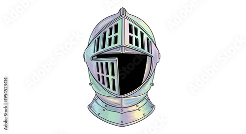 Medieval Knight Metal Helmet Armor.