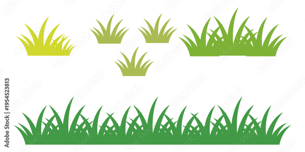 Fototapeta premium green grass illustration, sustainable grass nature, grass design in flat style 