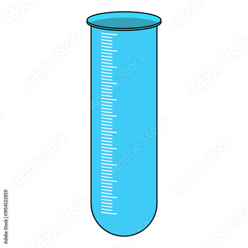 Illustration of a laboratory measuring cylinder, designed in a flat style. Simple design of a laboratory measuring cylinder. Science icon.