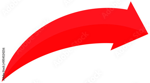 red arrow illustration in flat style