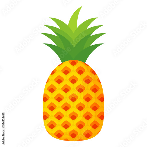 Fresh pineapple fruit illustration, summer pineapple fruit theme. Summer design for holiday promotion and printed on clothing.	