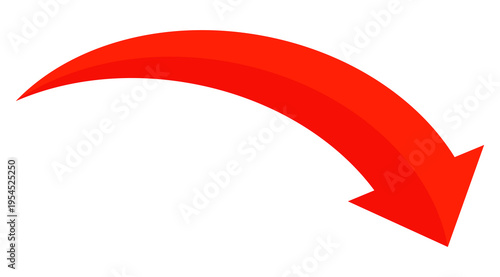 red arrow illustration in flat style