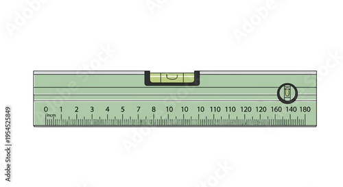 Ruler with measurement markings and slider.