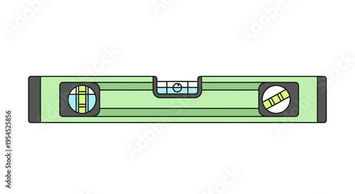 Green bubble level tool instrument.