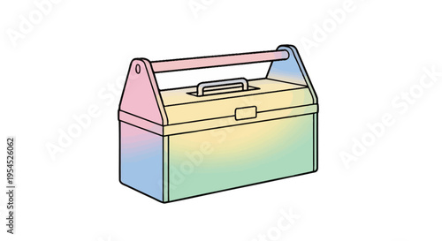 Colorful metal lunch box container.