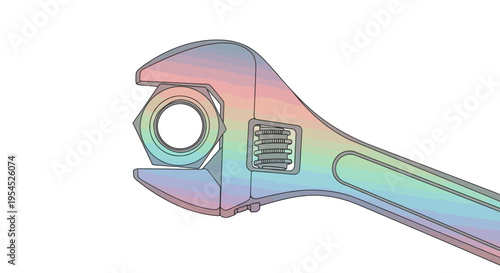 Adjustable Wrench Tool Closeup.