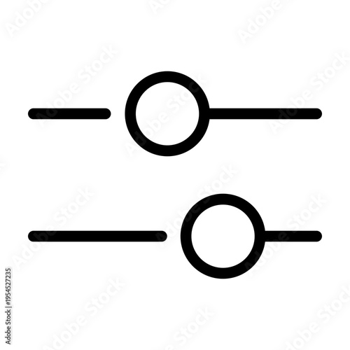 Horizontal adjustment sliders icon used to represent settings customization, control panels, or configuration options.