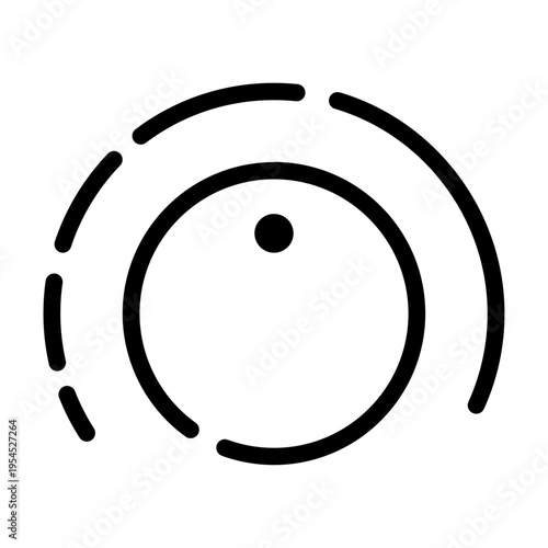 Circular adjustment dial icon representing rotation control, knob interface, or system tuning settings.