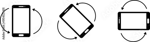 Illustration of different smartphone rotation orientations for user interface design