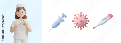 전문 직업을 가진 3D 캐릭터
