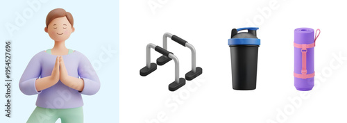 전문 직업을 가진 3D 캐릭터
