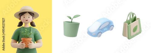 전문 직업을 가진 3D 캐릭터
