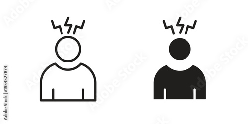 Anxiety or stress icon collection on white background. Vector icon art.