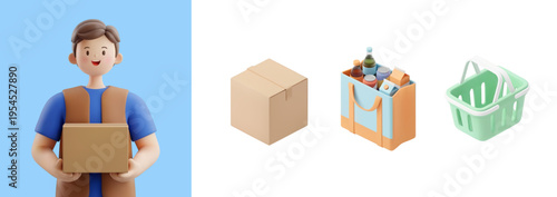 전문 직업을 가진 3D 캐릭터
