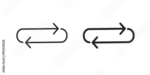 Arrows repeat icon collection on white background. Vector icon art.