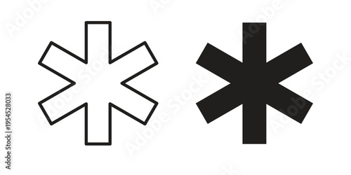 Asterisk icon collection on white background. Vector icon art.